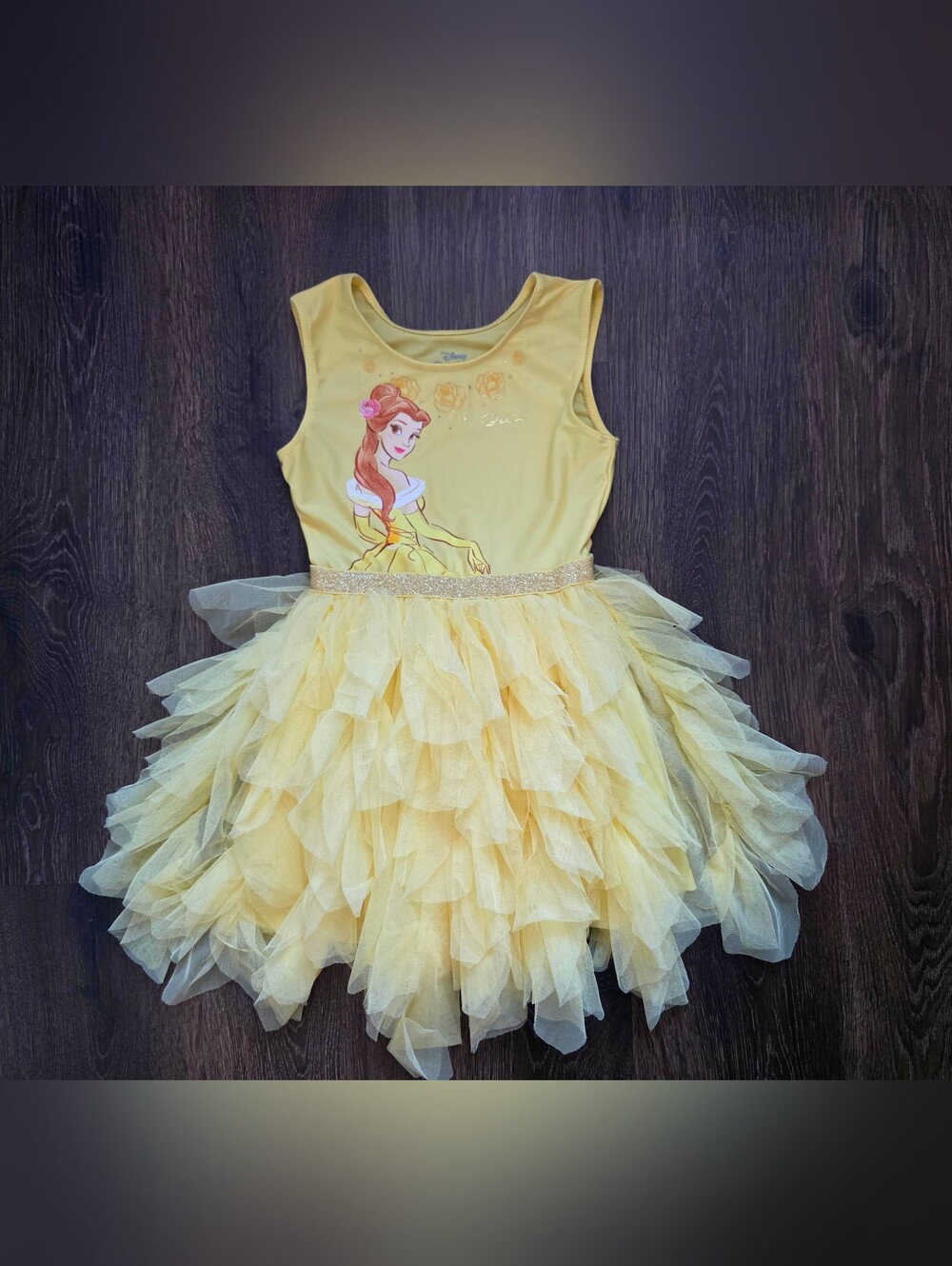 Disney Princess Belle yellow cascading tulle tutu dress